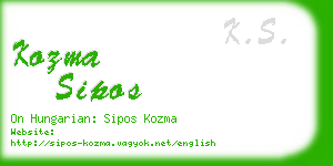kozma sipos business card